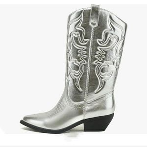 Cowboy/ Festival boots Women Western Pointed Toe Knee High Pull On Tabs Boots